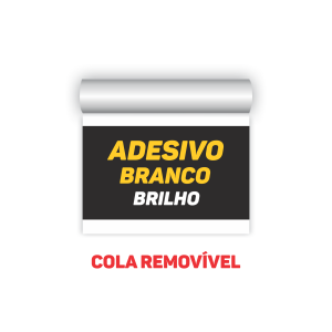 BOCA FIXA - ADESIVO BRANCO BRILHO KING - COLA REMOVÍVEL  LARGURA FIXA - Mínimo de compra: 1m² CORES 4x0   