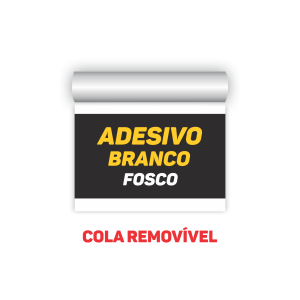 BOCA FIXA - ADESIVO BRANCO FOSCO KING - COLA REMOVÍVEL  LARGURA FIXA - Mínimo de compra: 1m² CORES 4x0   